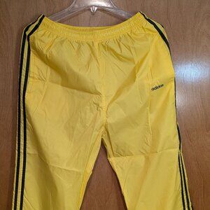 Rare Vintage Adidas Nylon Track Pants AUZ001 Bright Yellow, Size M
